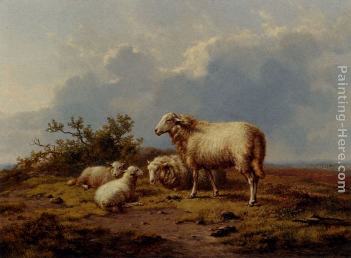 Eugene Verboeckhoven Sheep In The Meadow